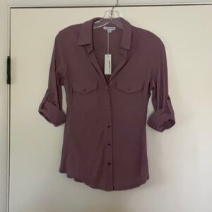 JAMES PERSE CASUAL WORK SHIRT, LILAC, SIZE 2